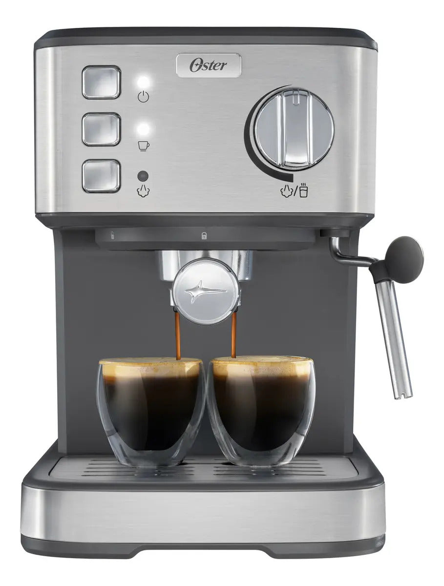Cafetera Oster 2209321 Compacta de Espresso 15 Bar Plateada