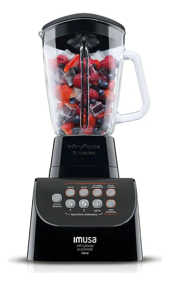 Licuadora Imusa Infiny Force 5861030476 12VEL 6 Cuch Negra