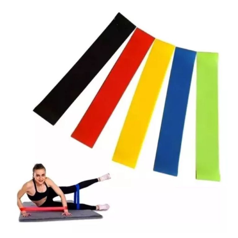 Combo Deportivo Fitness Band Set Bandas X5 Durano+lazo+rueda